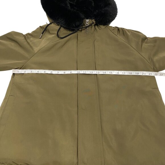 Dylan Tara Hooded Zip Up Green Jacket w/Faux Fur Detachable Hood Size M NWT - Picture 9 of 12